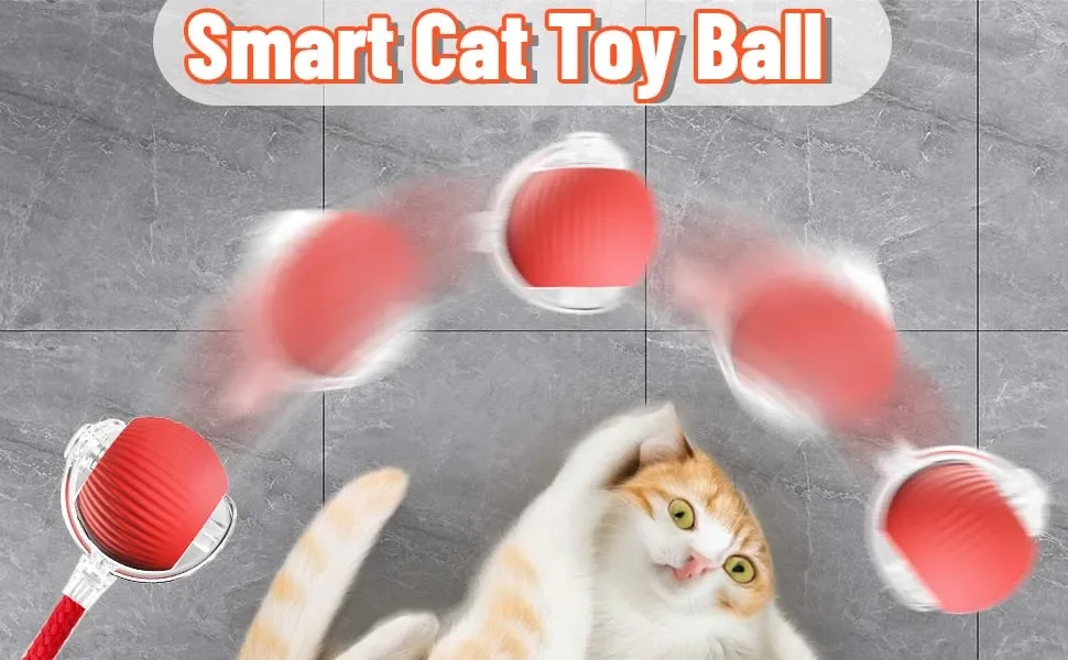 Balle roulante interactive pour chat avec queue – vue 9