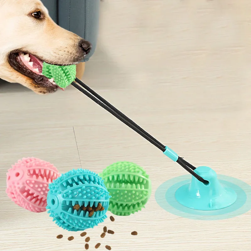 Jouet interactif à ventouse pour chien avec balle distributrice de friandises – vue 3