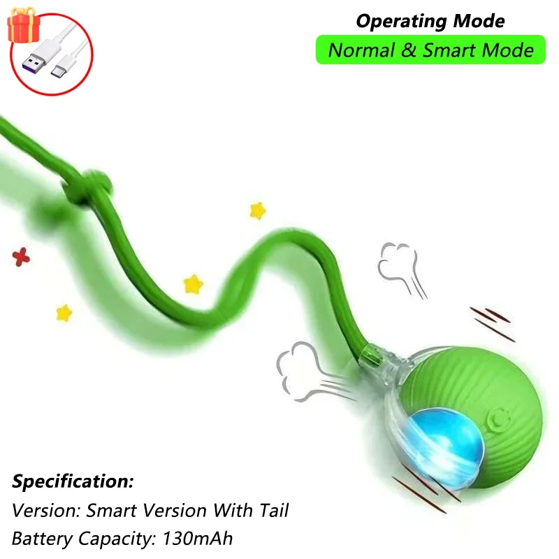 Balle roulante interactive pour chat avec queue – vue 5