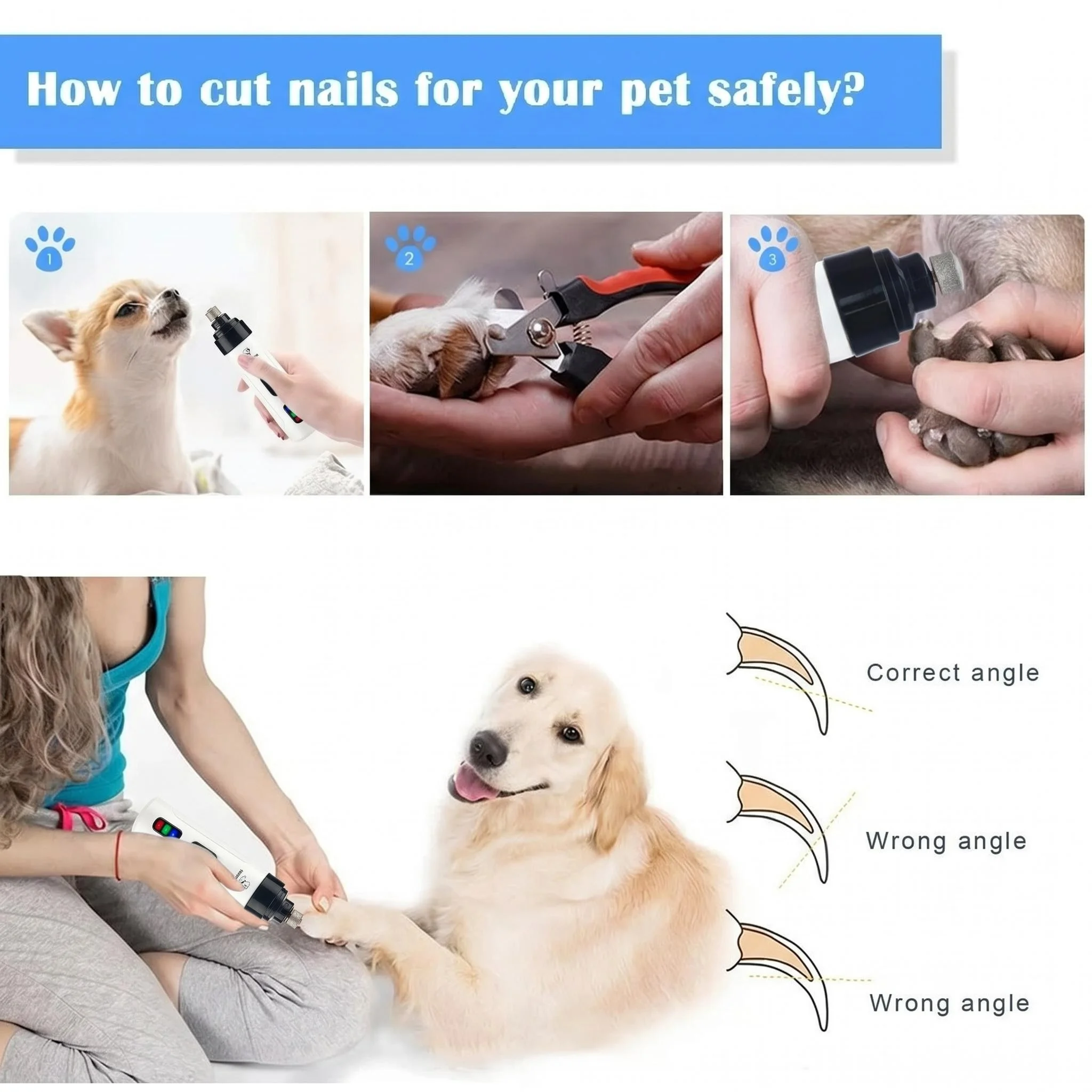 Coupe-griffes électrique pour chien et chat – vue 2