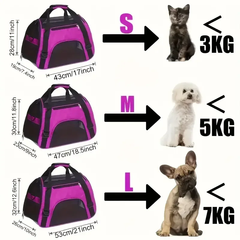Sac de transport souple pliable pour chat et petit chien – vue 4