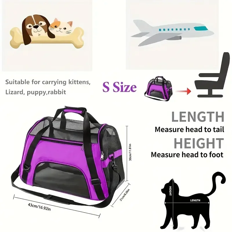 Sac de transport souple pliable pour chat et petit chien – vue 5