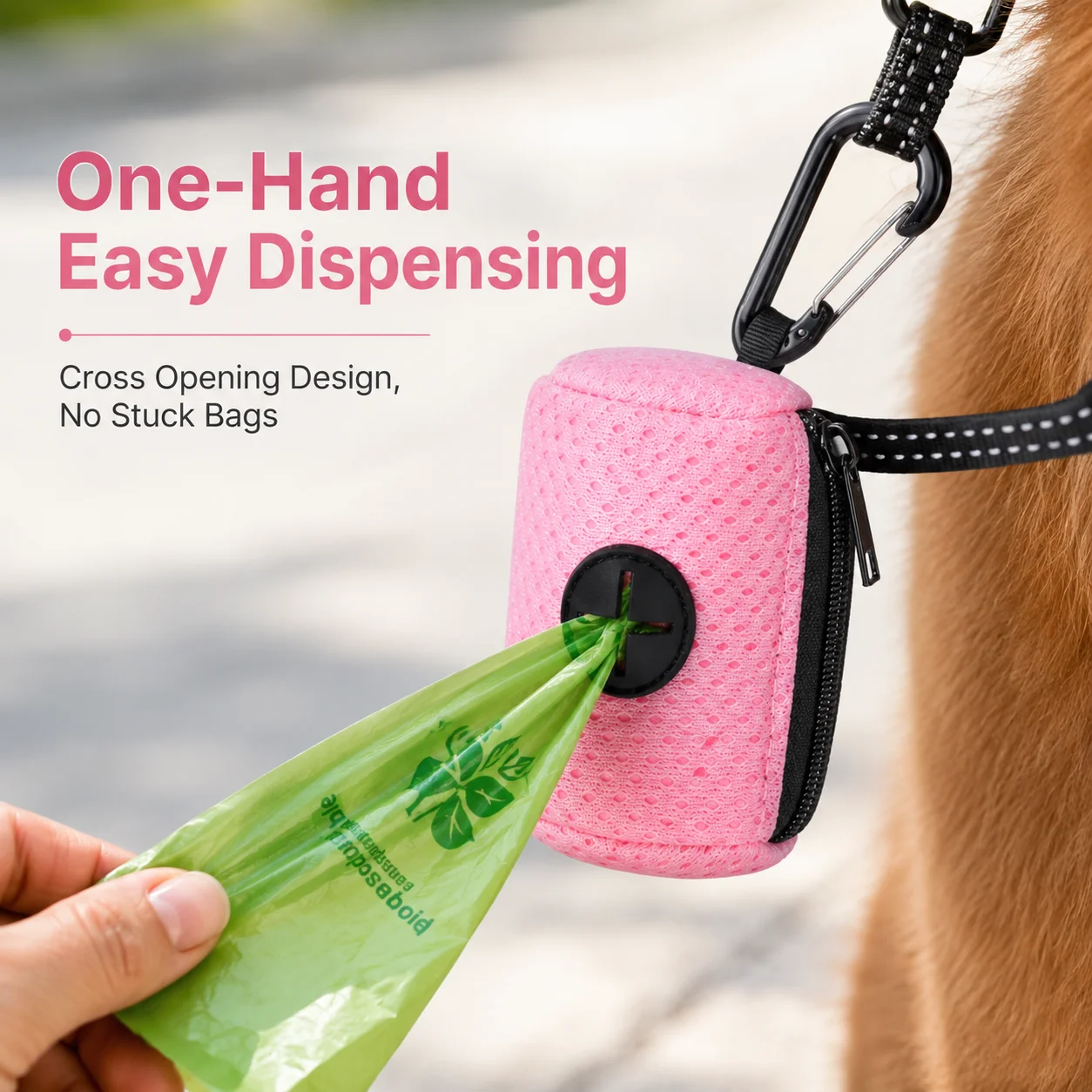 Distributeur de sacs à déjections pour laisse de chien